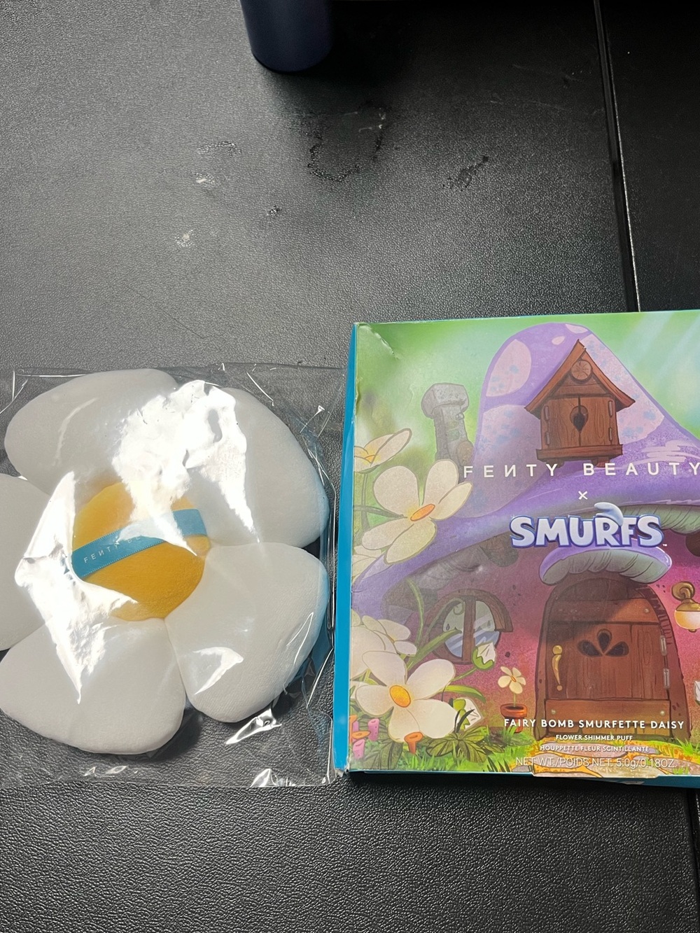 FENTY BEAUTY Fairy Bomb Smurfette Daisy Flower Body Shimmer Puff in Smurf Sugar